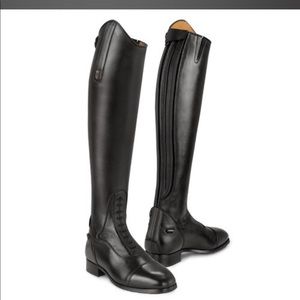 Bottes hauteur genou en cuir brun britannique pour femmes